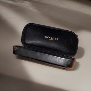 COACH Black Leather Glasses Case